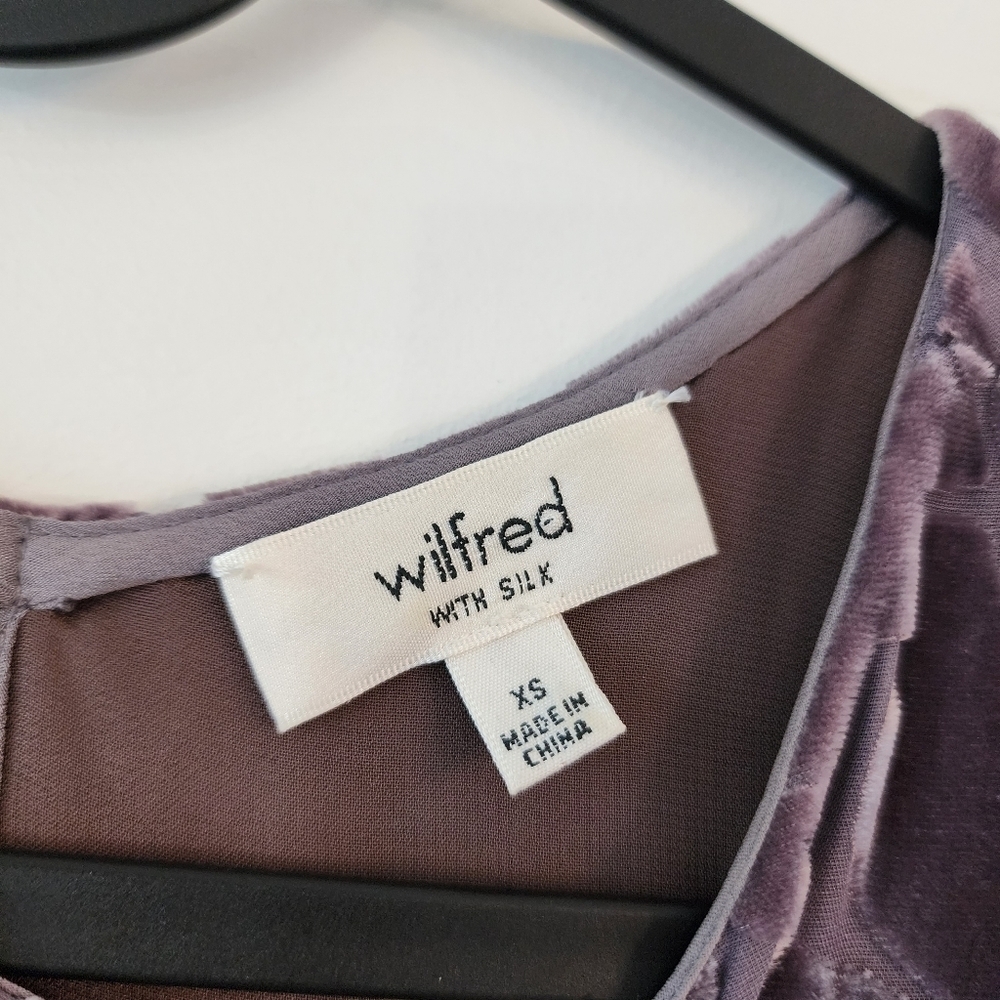 Aritzia Wilfred Silk Velvet Printed Trompette Dress - Picture 5 of 12